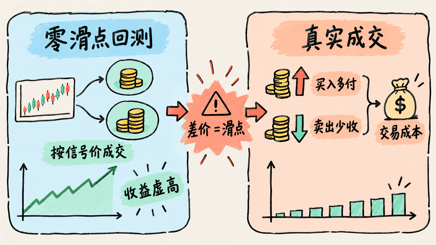 零滑点回测与真实成交的差异