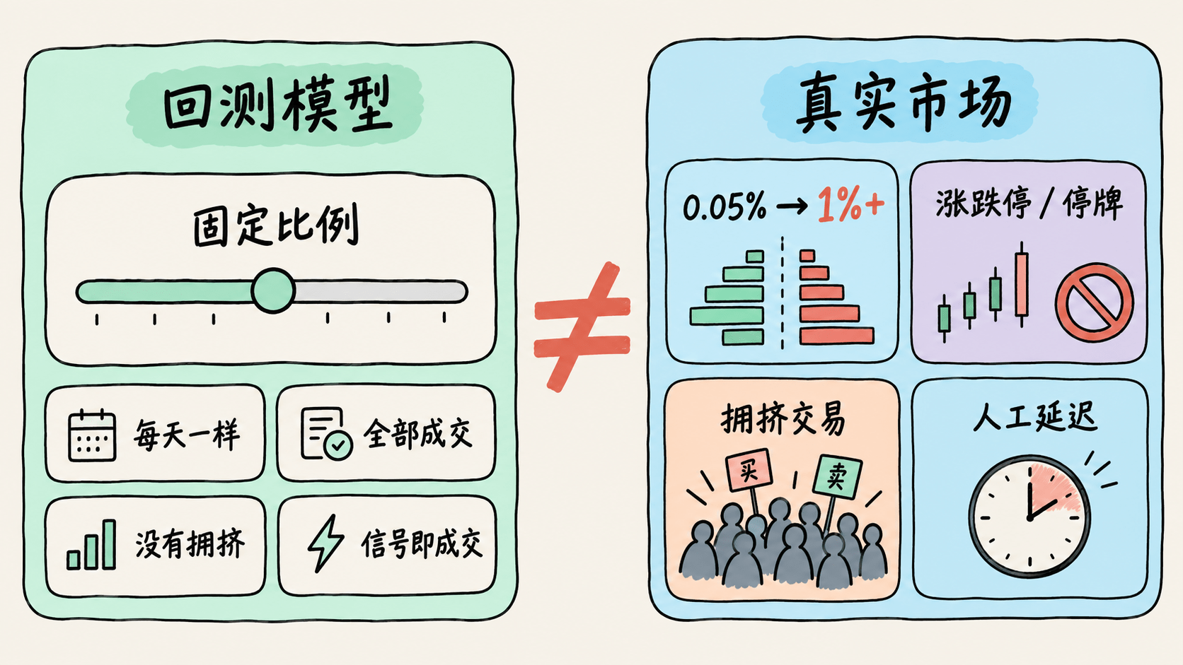 固定比例滑点模型与真实市场的差异